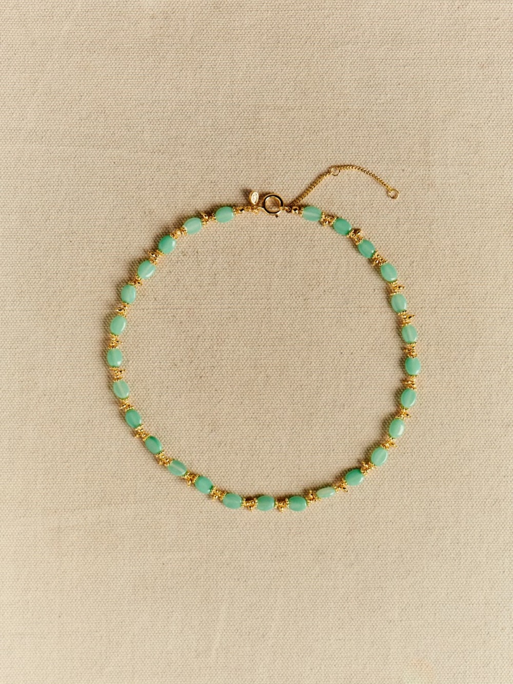 Sezane Milo Beaded Necklace in Turquoise & Gold - Picture 2 of 4